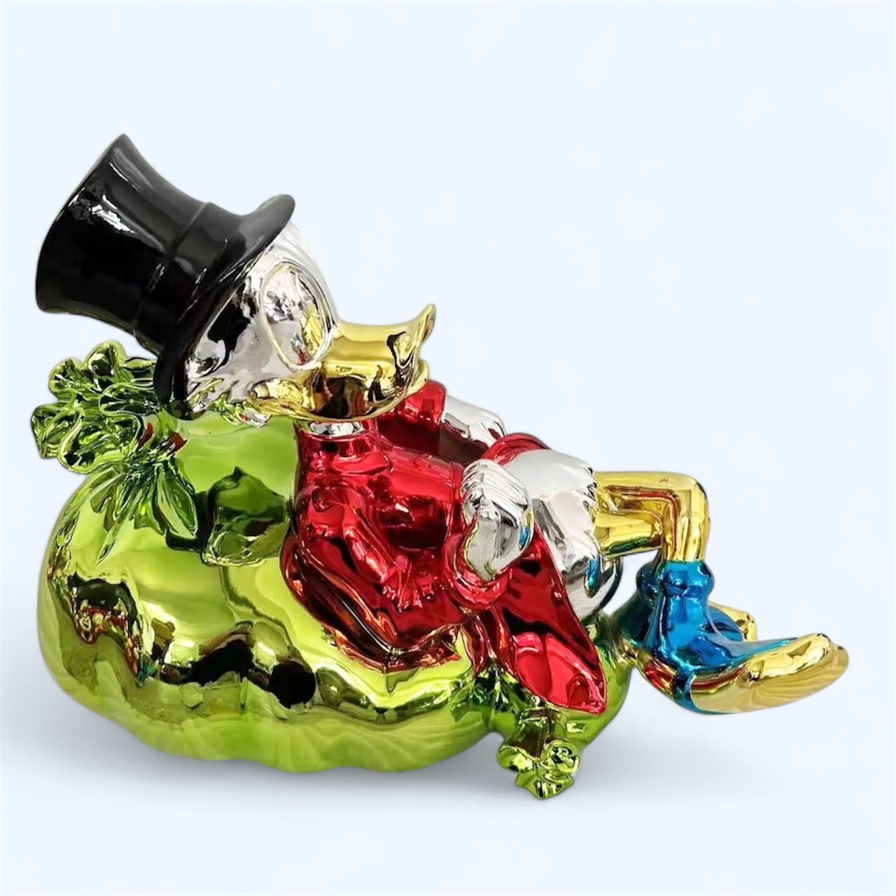 Scrooge McDuck Green Money Bag Sculpture