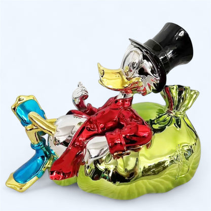 Scrooge McDuck Green Money Bag Sculpture