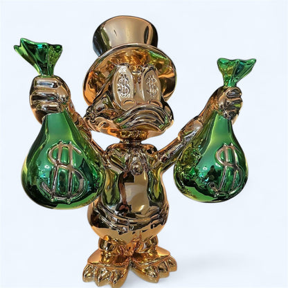 Scrooge McDuck Gold Money Bag Sculpture