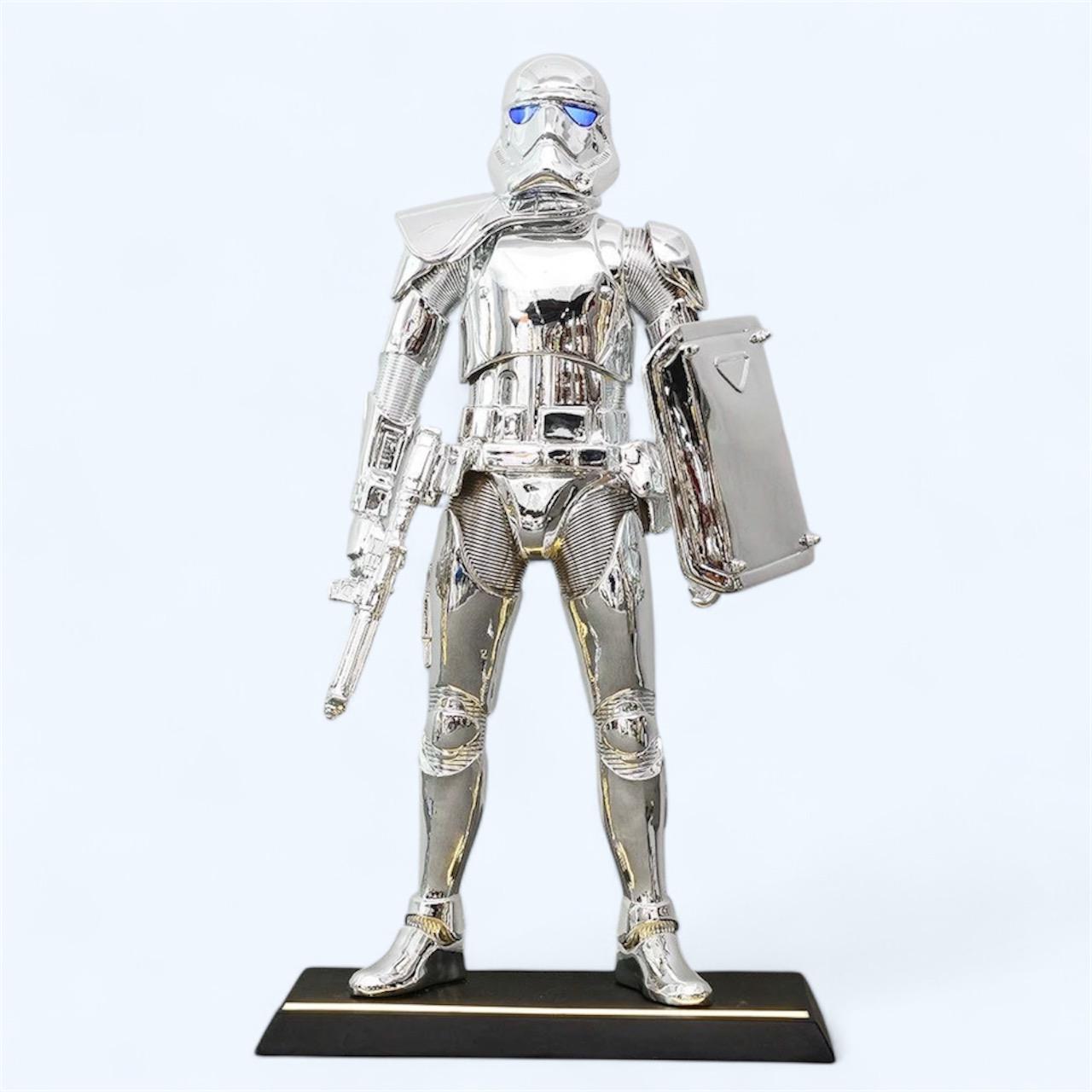 Storm Trooper Shield Silver Sculpture