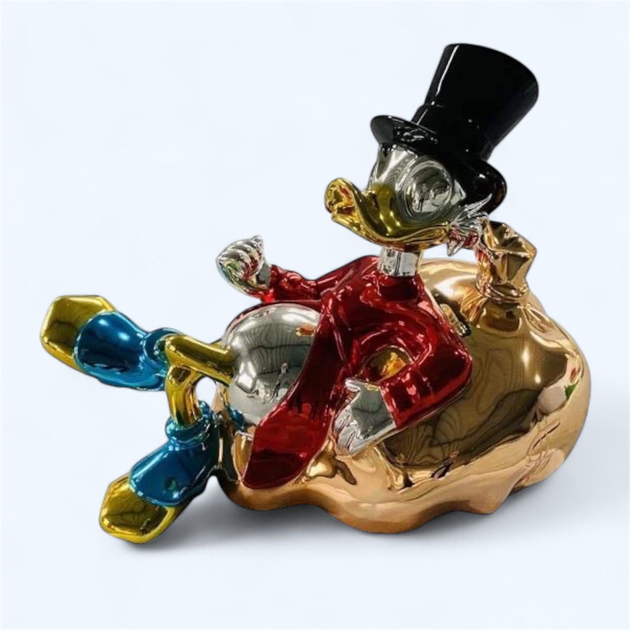 Scrooge McDuck Gold Money Bag Sculpture