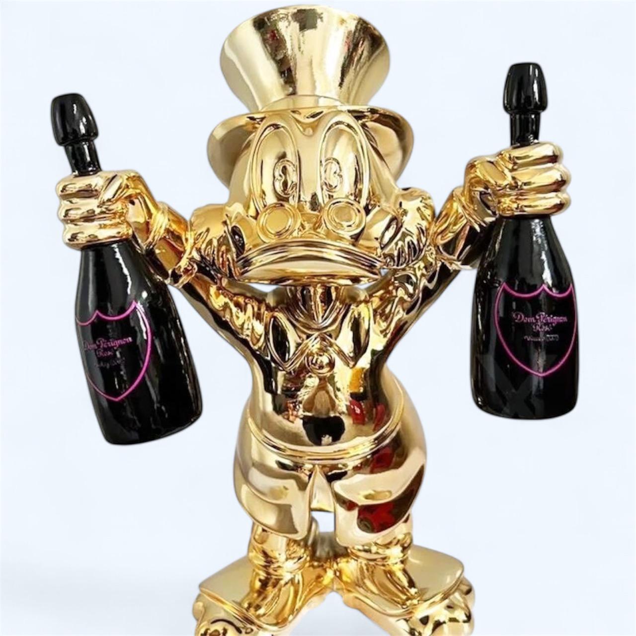 Scrooge McDuck Gold with Black Bottles Sculpture