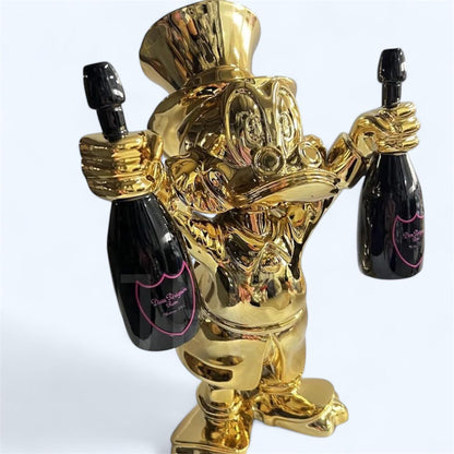 Scrooge McDuck Gold with Black Bottles Sculpture