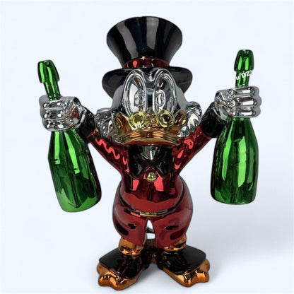 Scrooge McDuck Red Green Bottles Sculpture