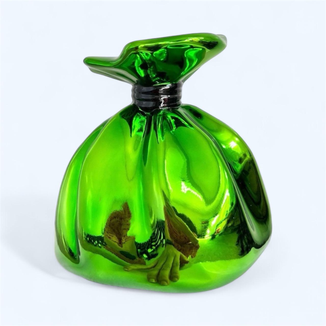 Money Bag Green Sculpture