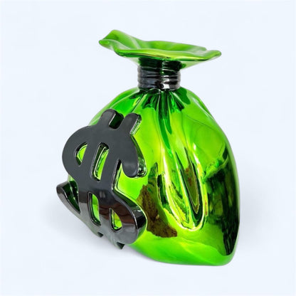 Money Bag Green Sculpture